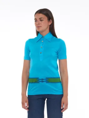 1970s Roberta Di Camerino sky-blue polo shirt in lightweight cotton