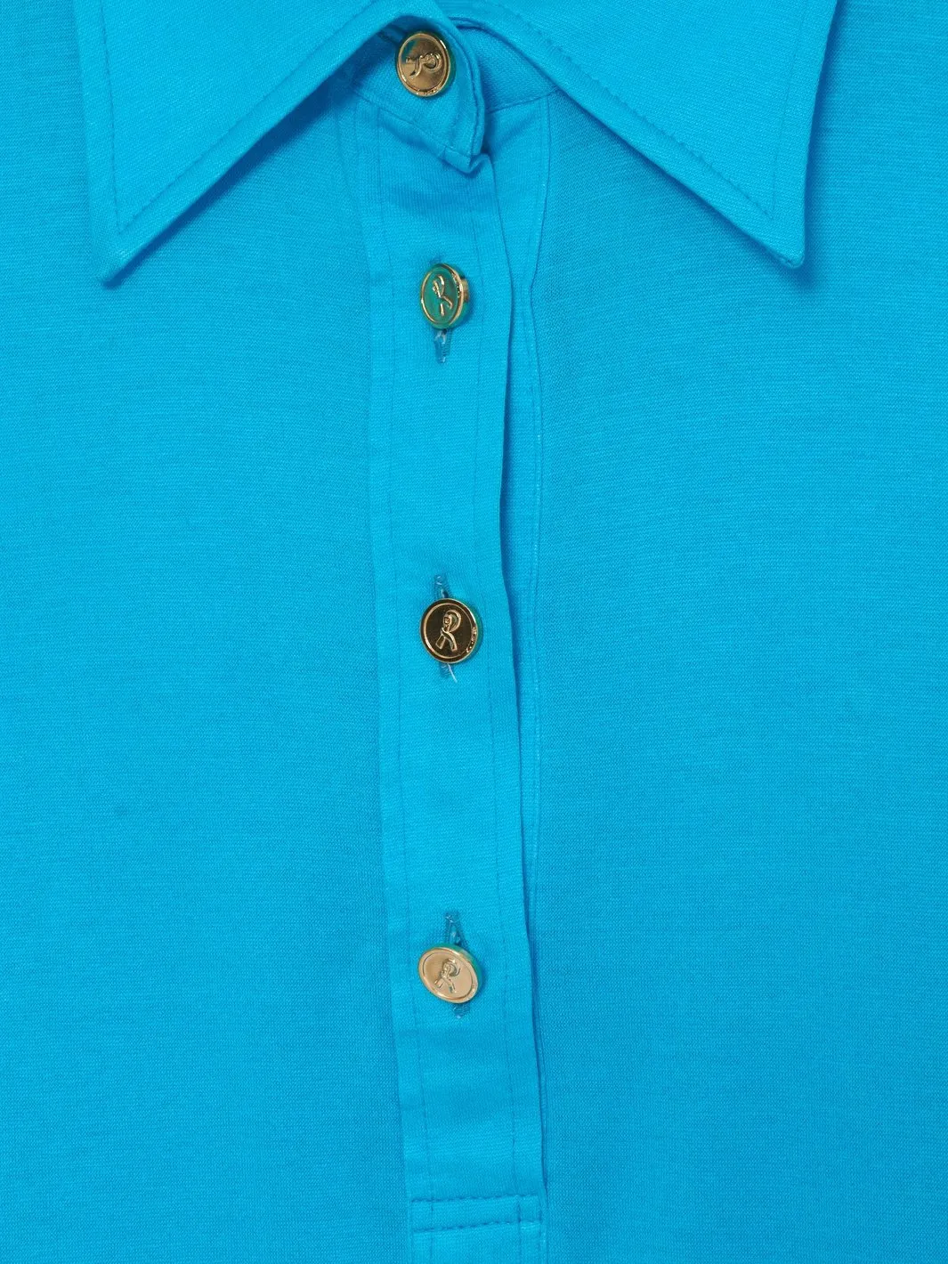 1970s Roberta Di Camerino sky-blue polo shirt in lightweight cotton