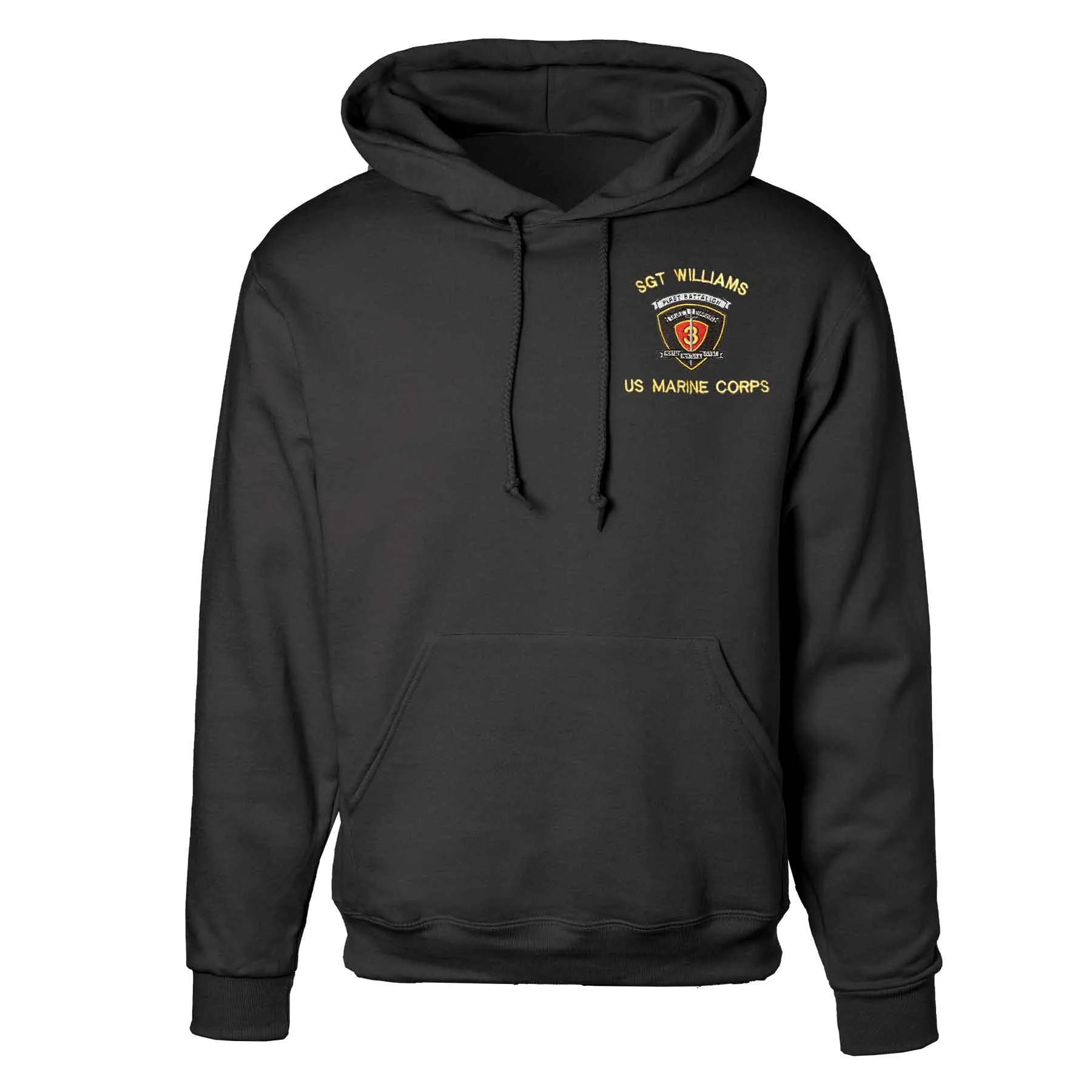 1st Battalion 3rd Marines Embroidered Hoodie