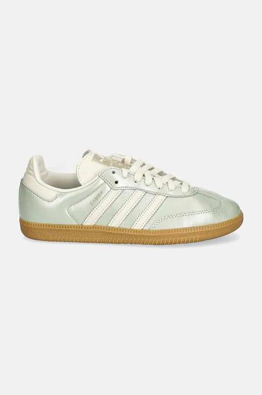 adidas Originals leather sneakers Samba OG W turquoise color IG1965