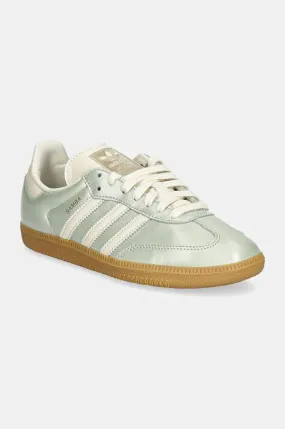 adidas Originals leather sneakers Samba OG W turquoise color IG1965