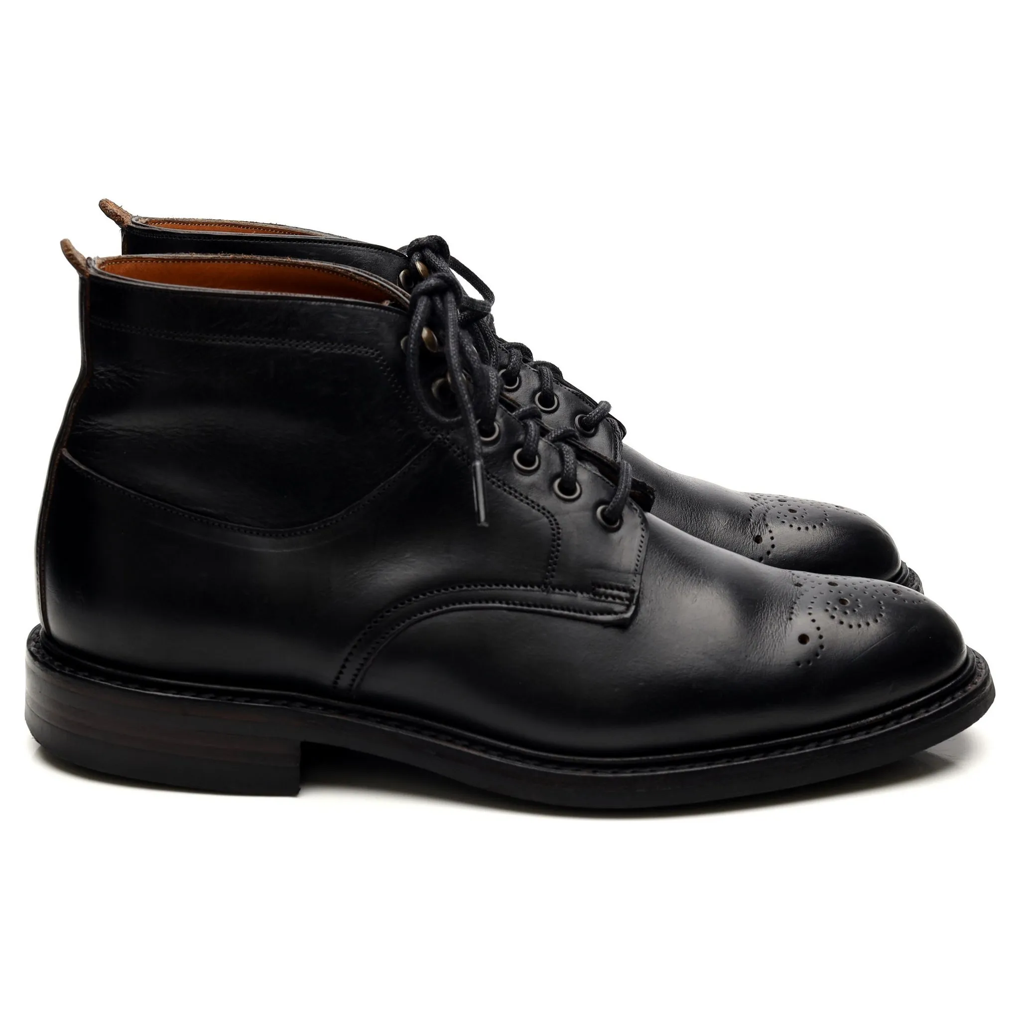 'Alexander' Black Leather Boots UK 7 F