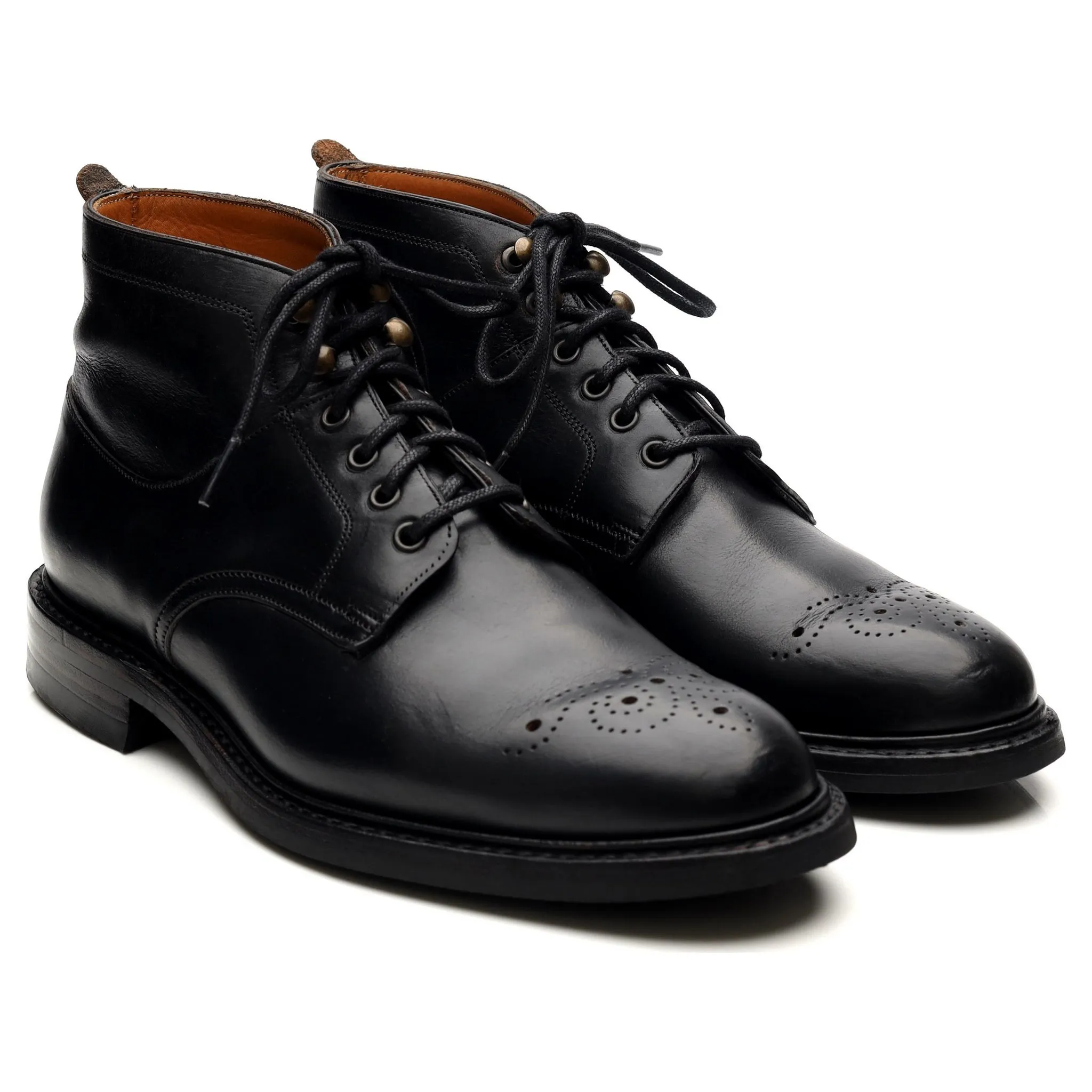 'Alexander' Black Leather Boots UK 7 F