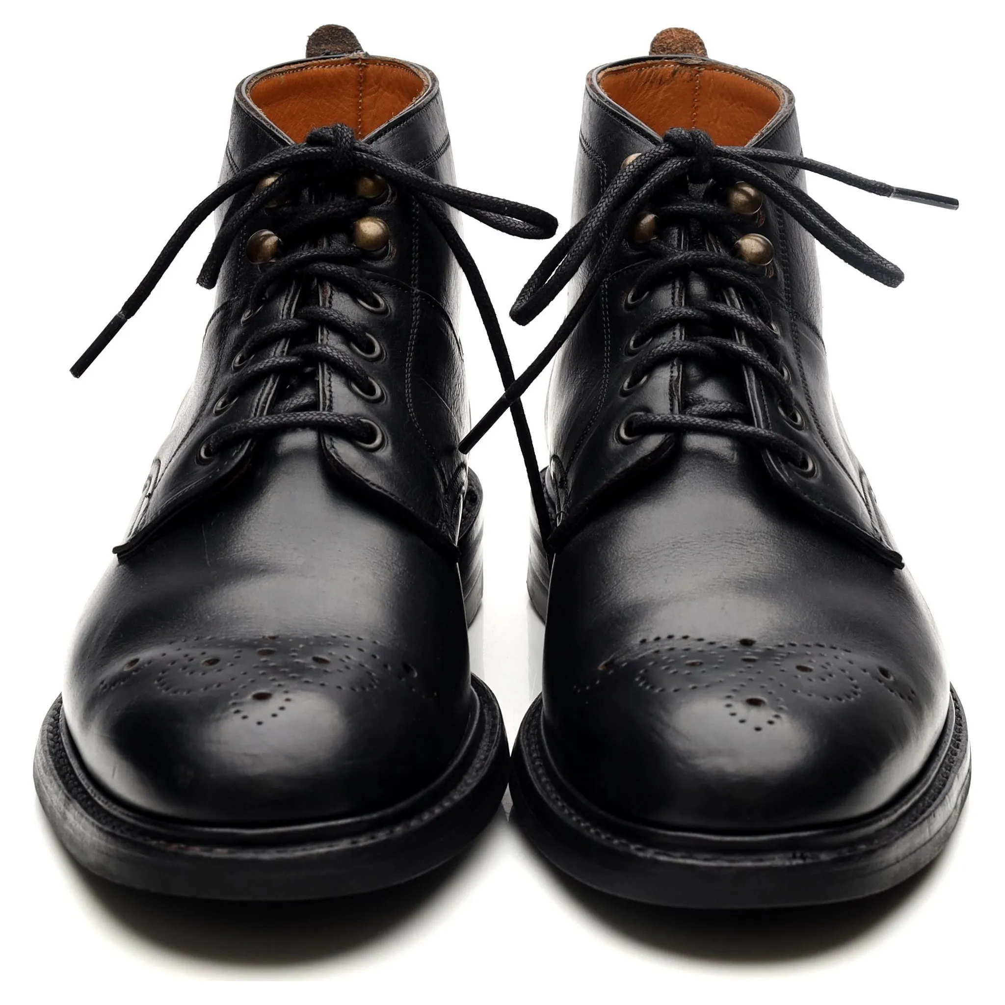 'Alexander' Black Leather Boots UK 7 F