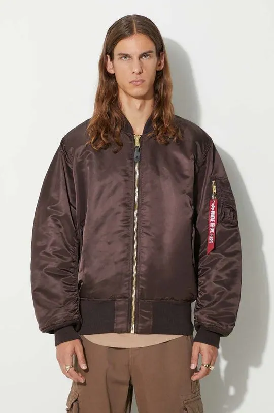 Alpha Industries reversible bomber jacket MA-1 men's brown color 100101.696