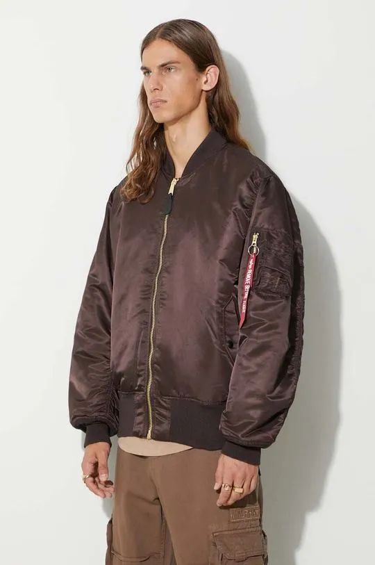 Alpha Industries reversible bomber jacket MA-1 men's brown color 100101.696