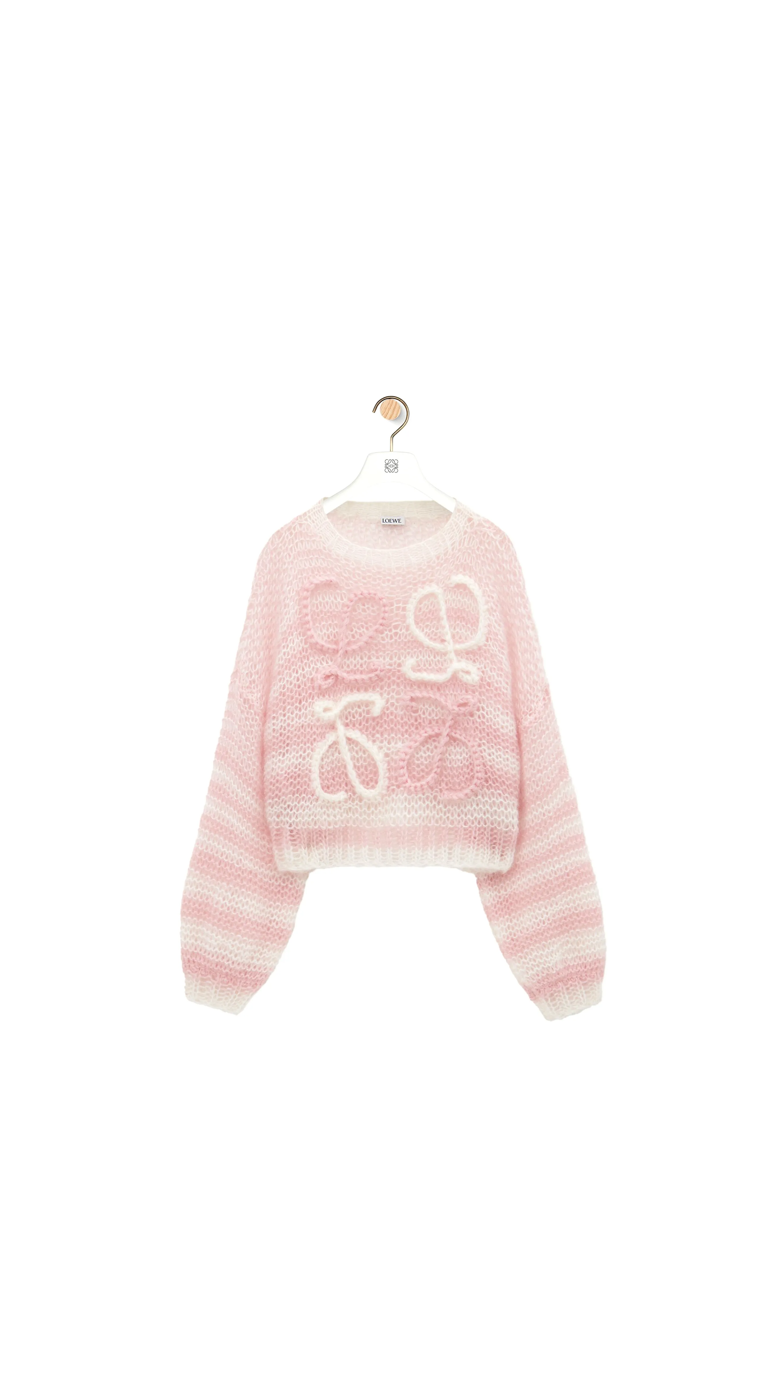 Anagram Sweater in Mohair - Pink/White