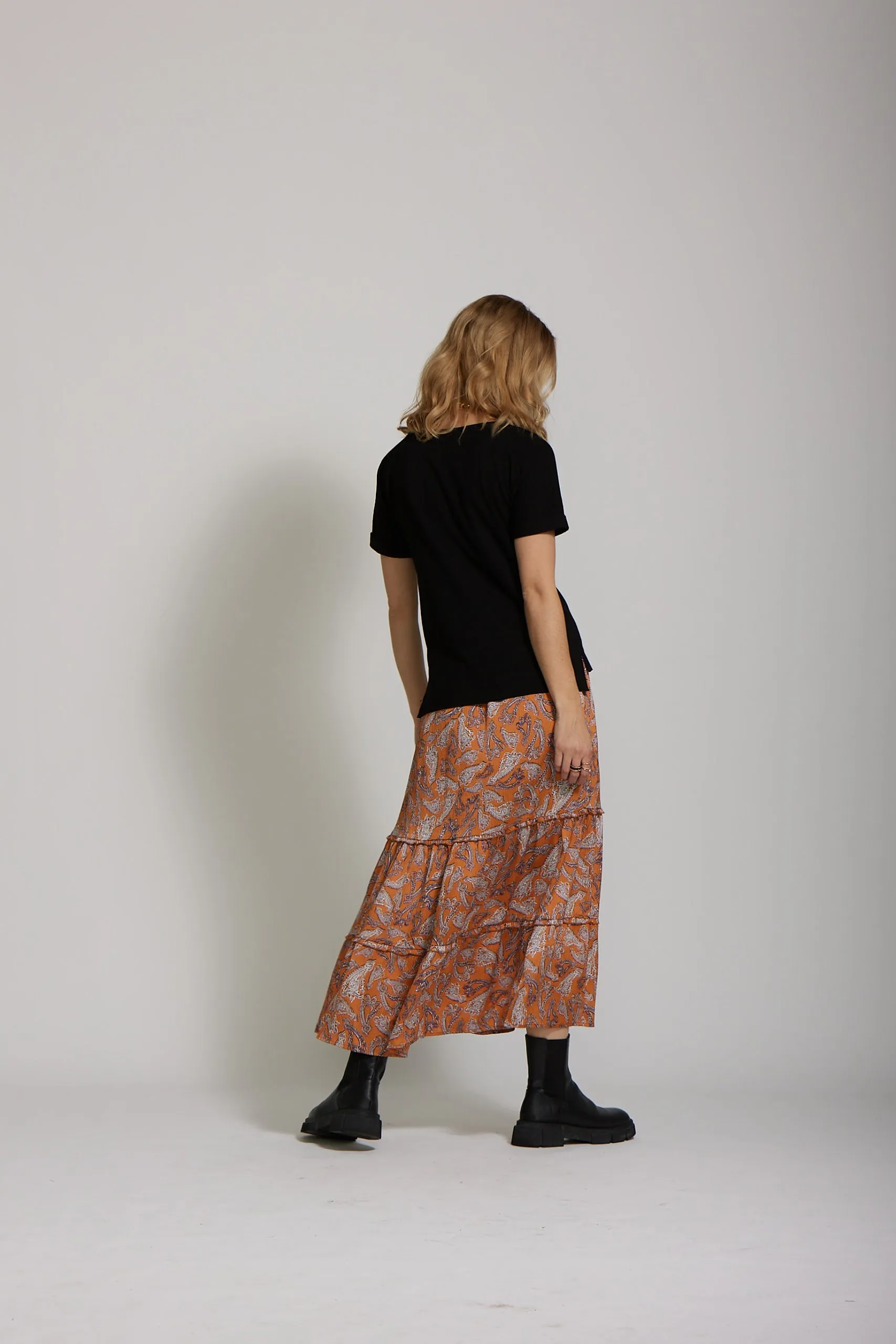 Audrey Skirt - Rust Paisley print