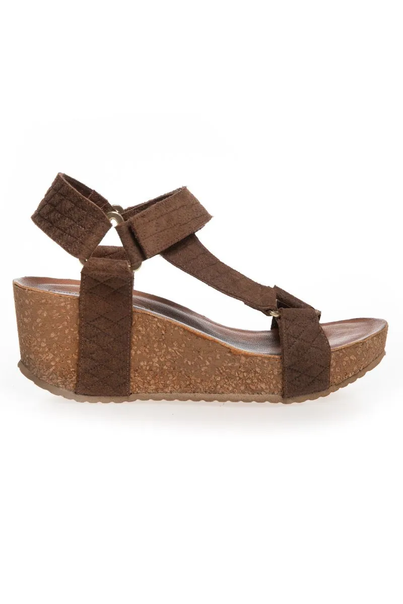 Be You Always Sandal Wedge |  Dark Beige | Sandal Wedge fra Copenhagen Shoes