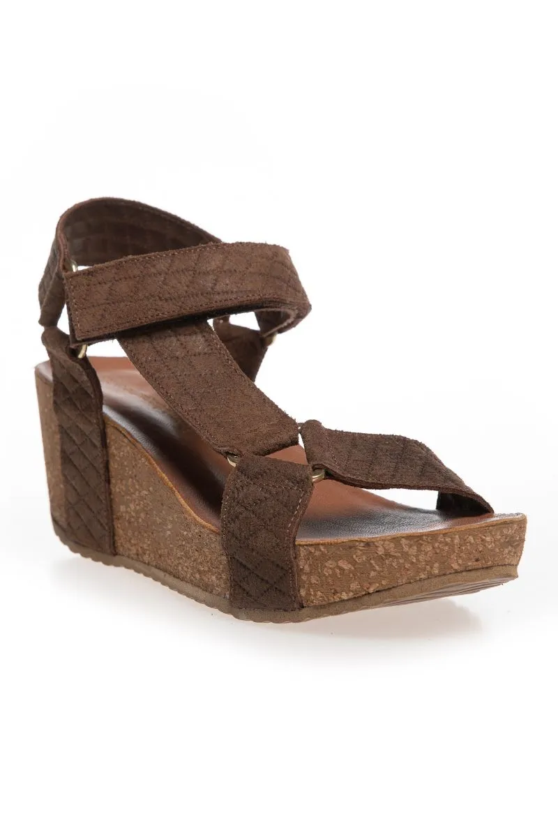 Be You Always Sandal Wedge |  Dark Beige | Sandal Wedge fra Copenhagen Shoes