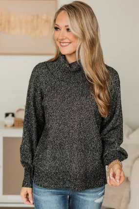 Biggest Wish Turtle Neck Sweater- Black