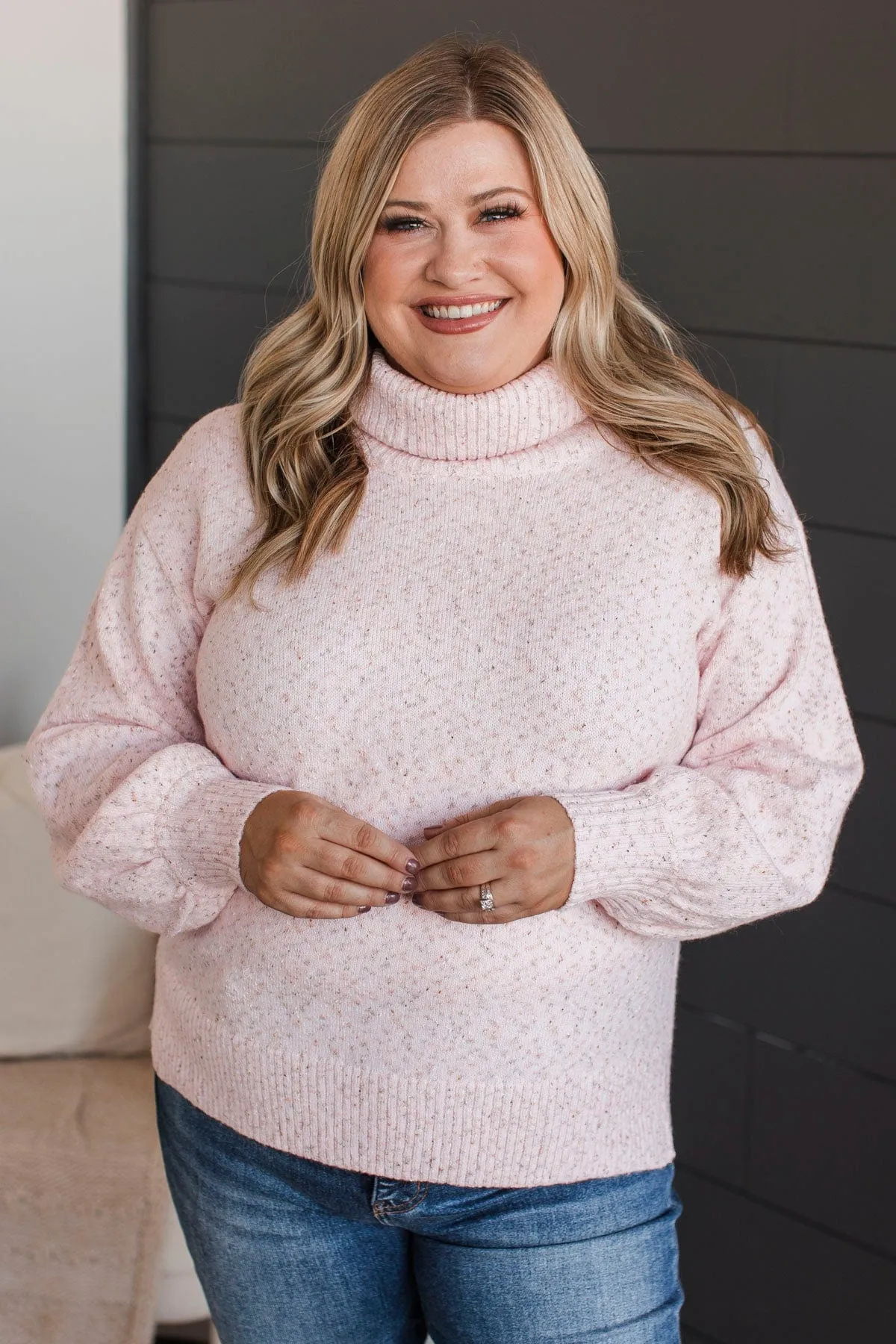 Biggest Wish Turtle Neck Sweater- Blush