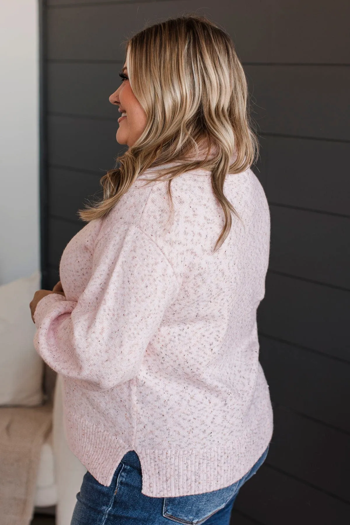 Biggest Wish Turtle Neck Sweater- Blush