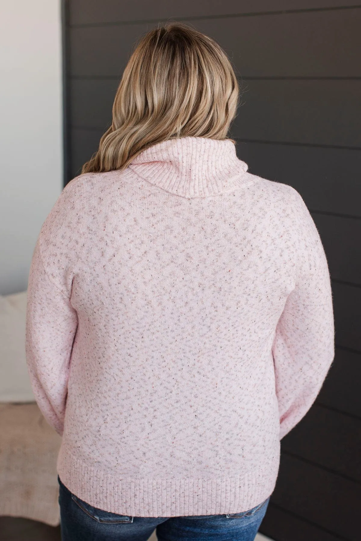 Biggest Wish Turtle Neck Sweater- Blush