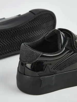 Black Double Strap Star Scuff Resistant School Shoes | School | George at ASDA