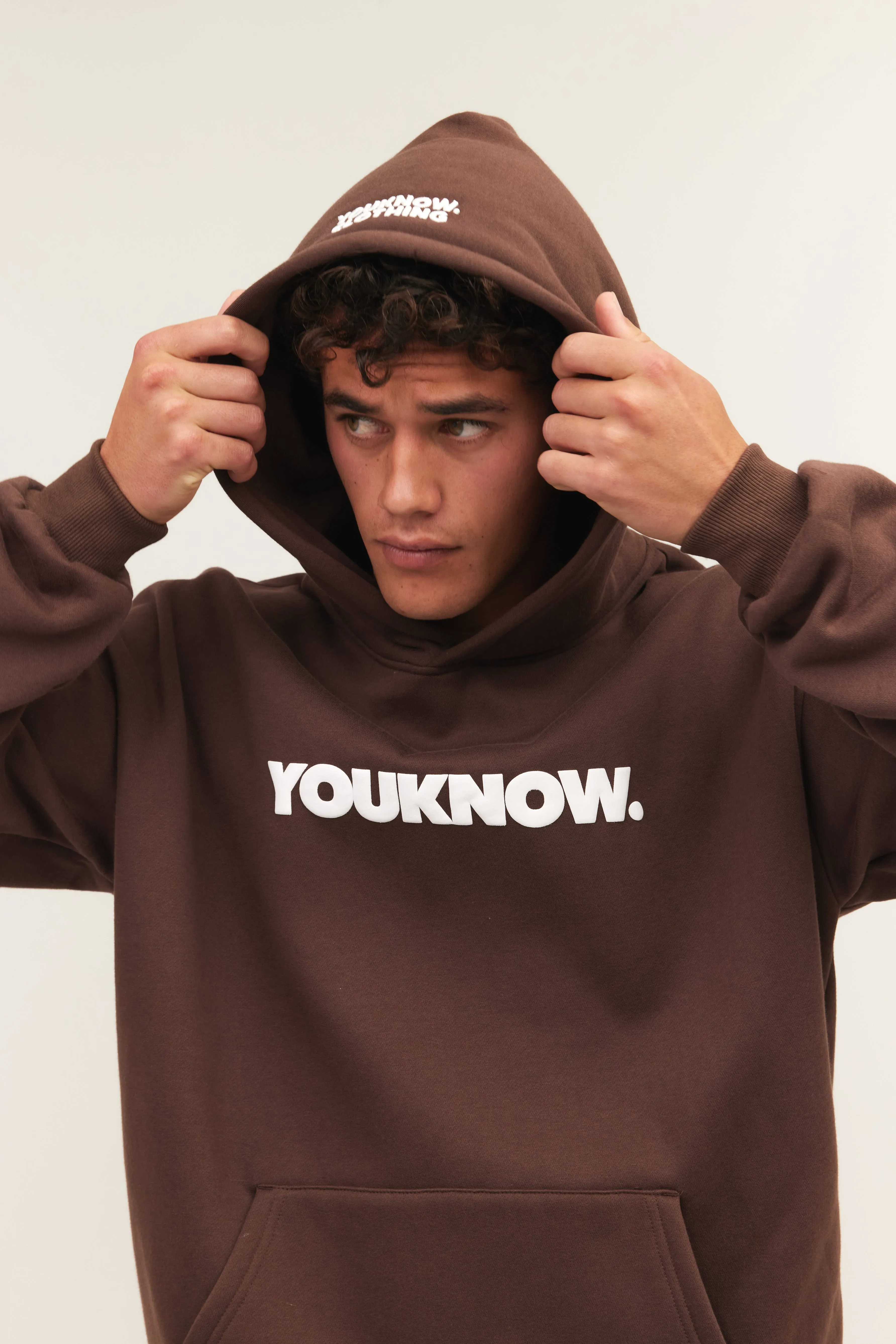 BLOCK HOODIE | BROWN