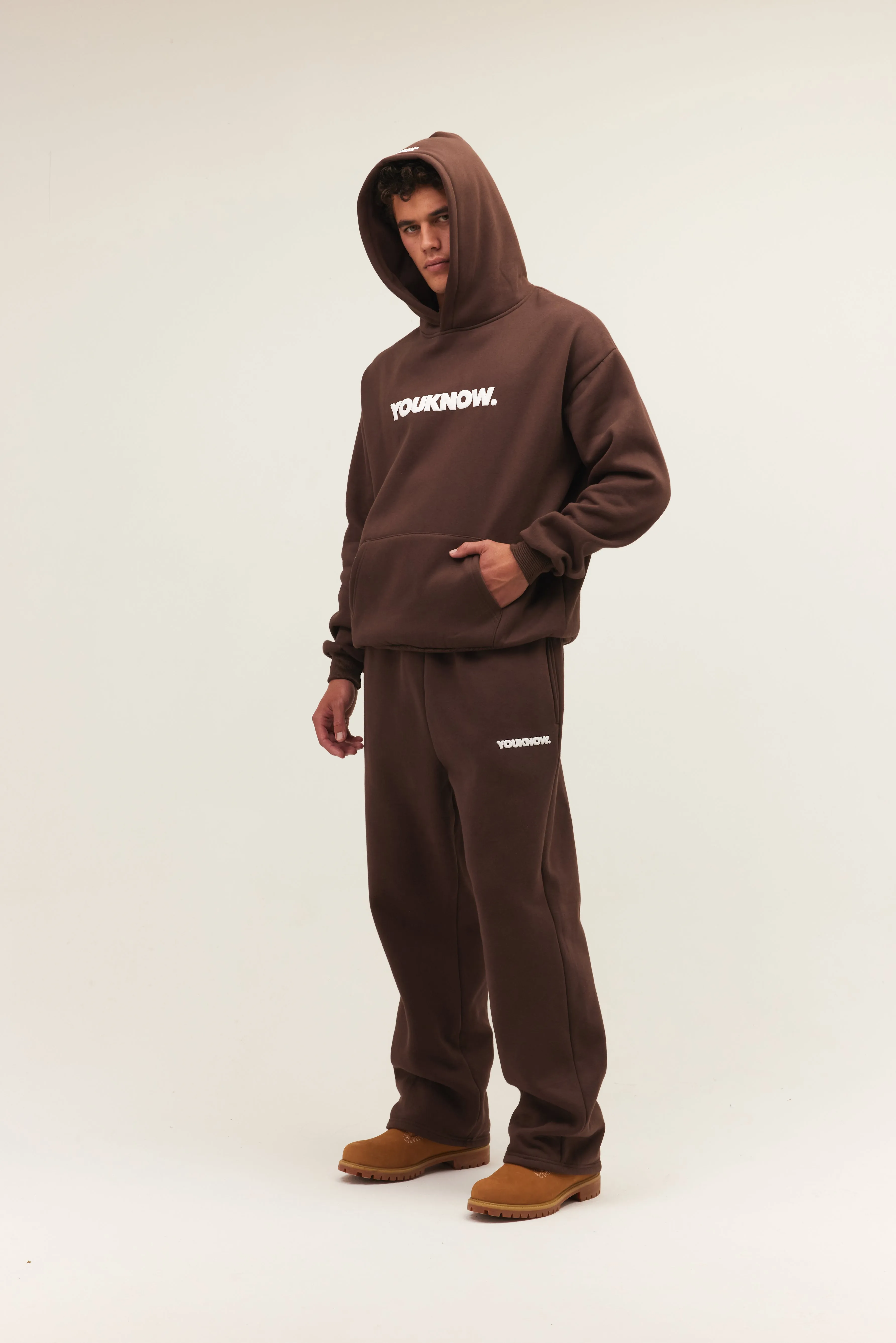 BLOCK HOODIE | BROWN