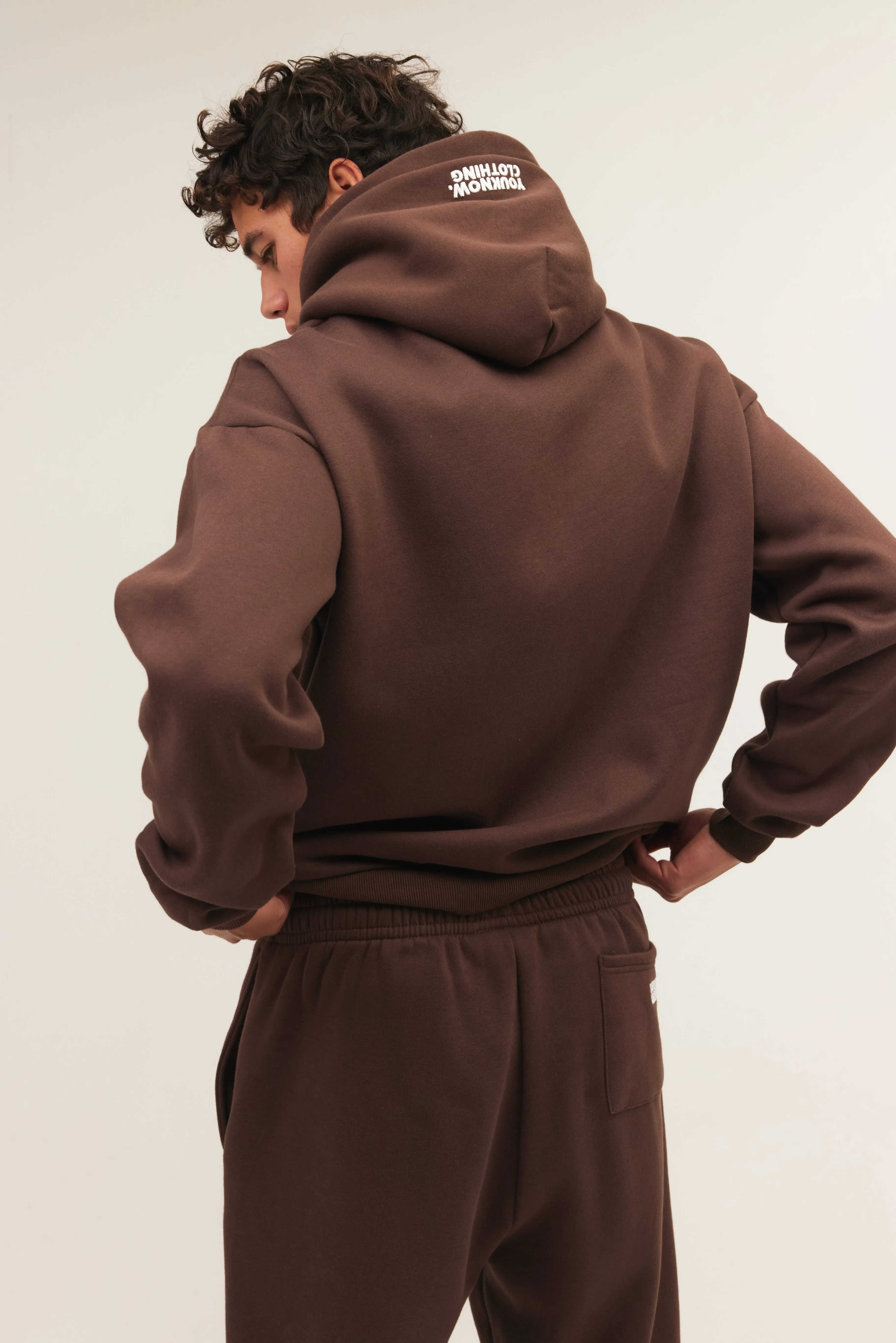 BLOCK HOODIE | BROWN