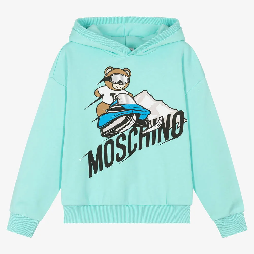 Blue Cotton Mountain Teddy Bear Hoodie