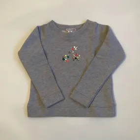 Bonpoint Grey Sweatshirt With Crystal Cherry Embellishment: 6 Years