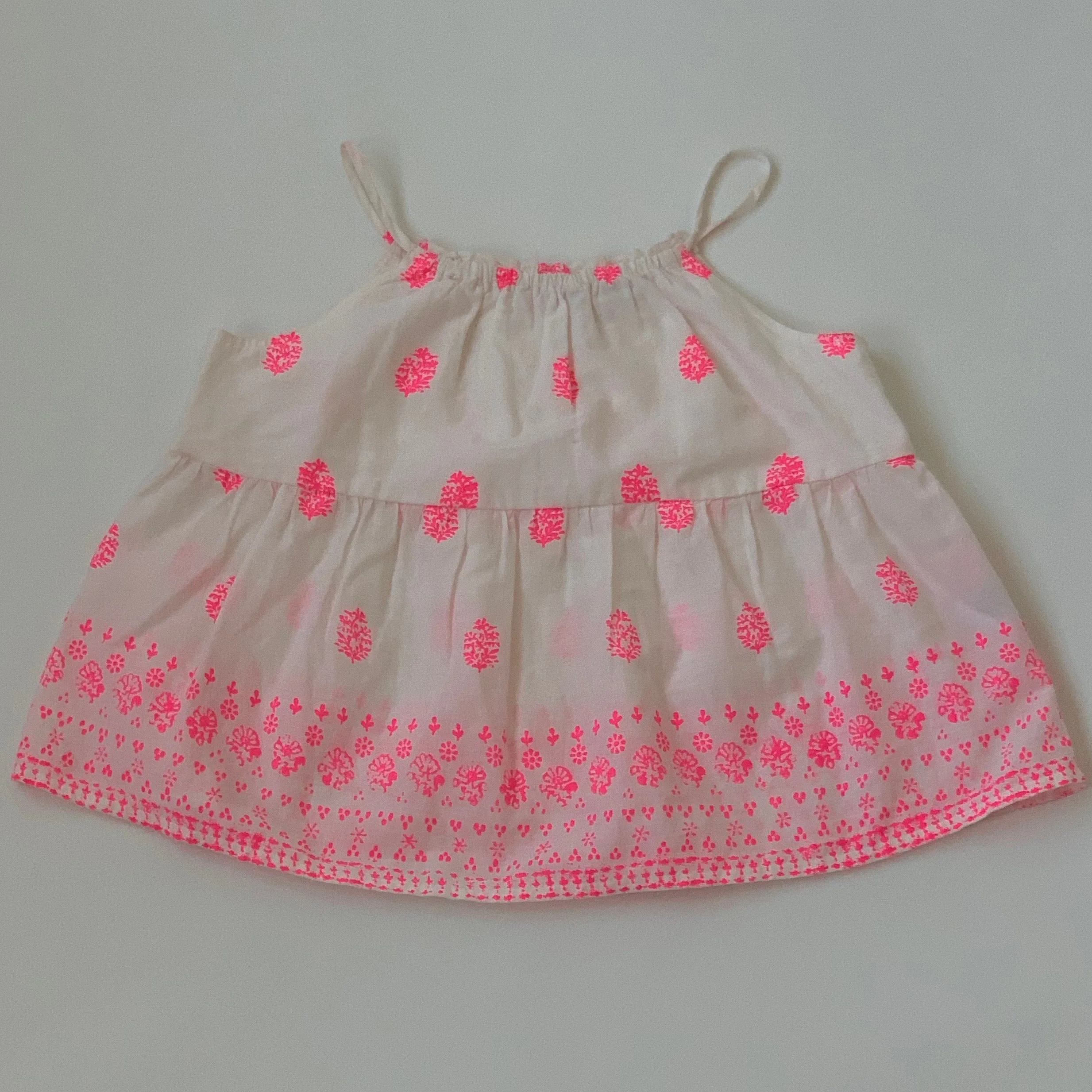 Bonpoint White And Neon Pink Summer Top: 4 Years