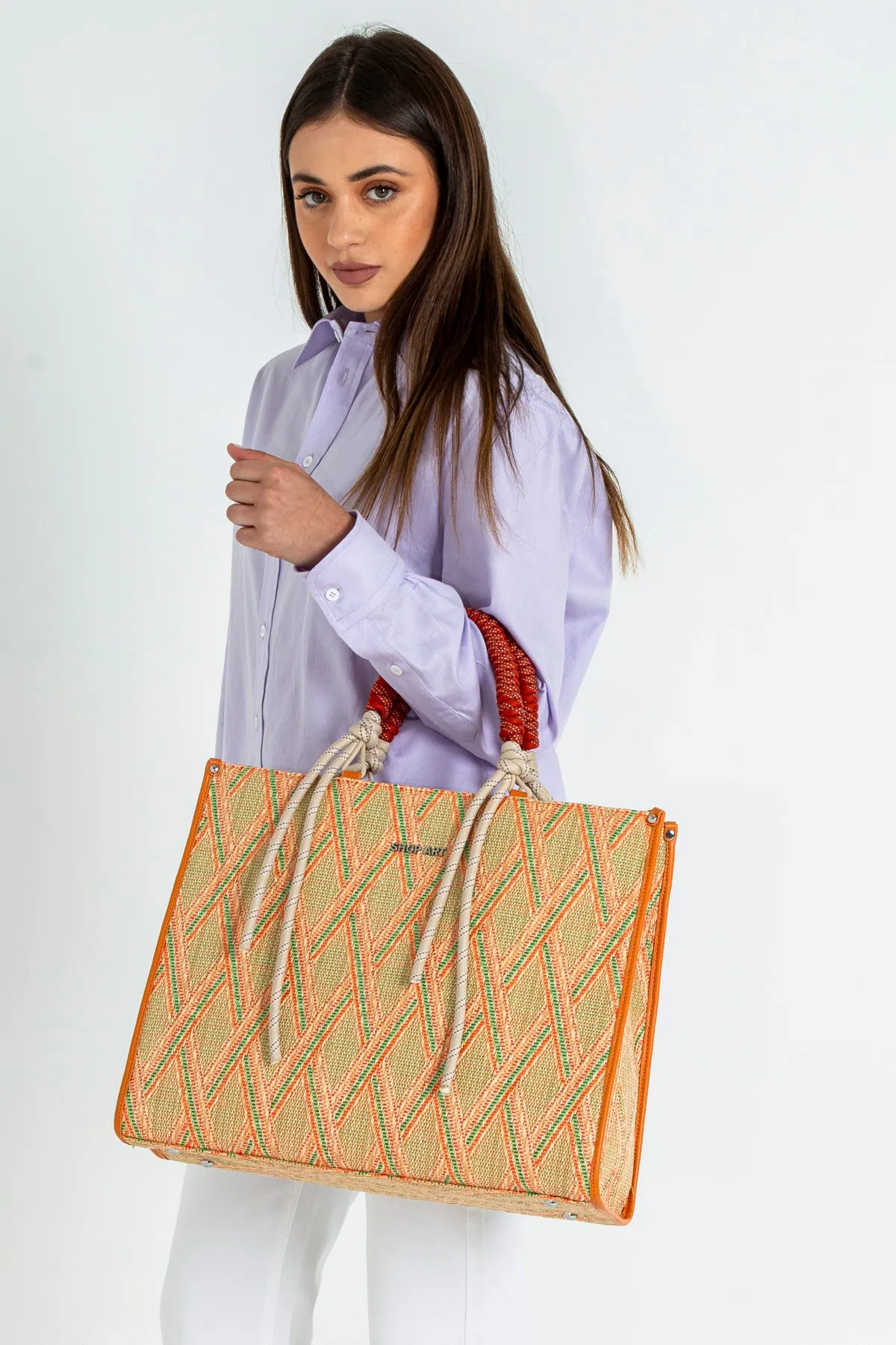 Borsa maxi a mano multicolor