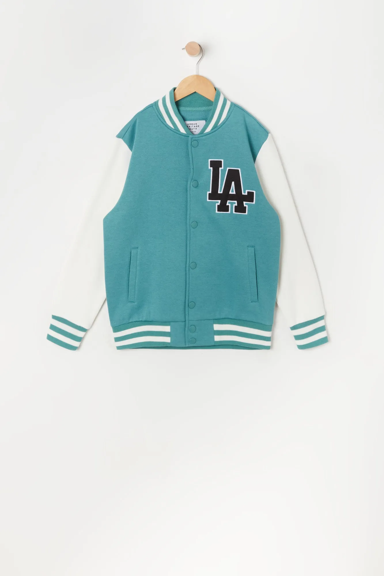 Boys LA Graphic Oversized Varsity Jacket