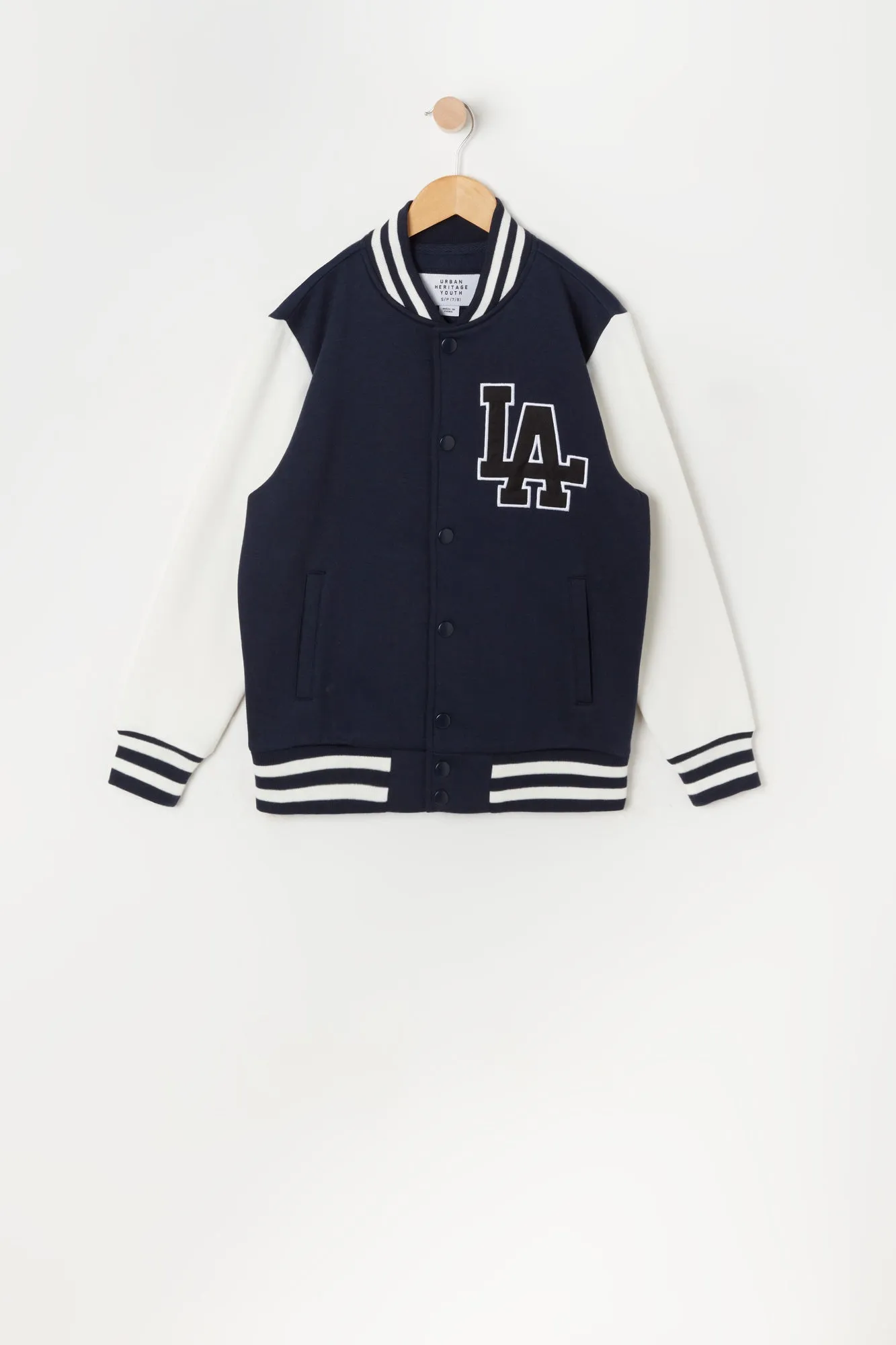 Boys LA Graphic Oversized Varsity Jacket