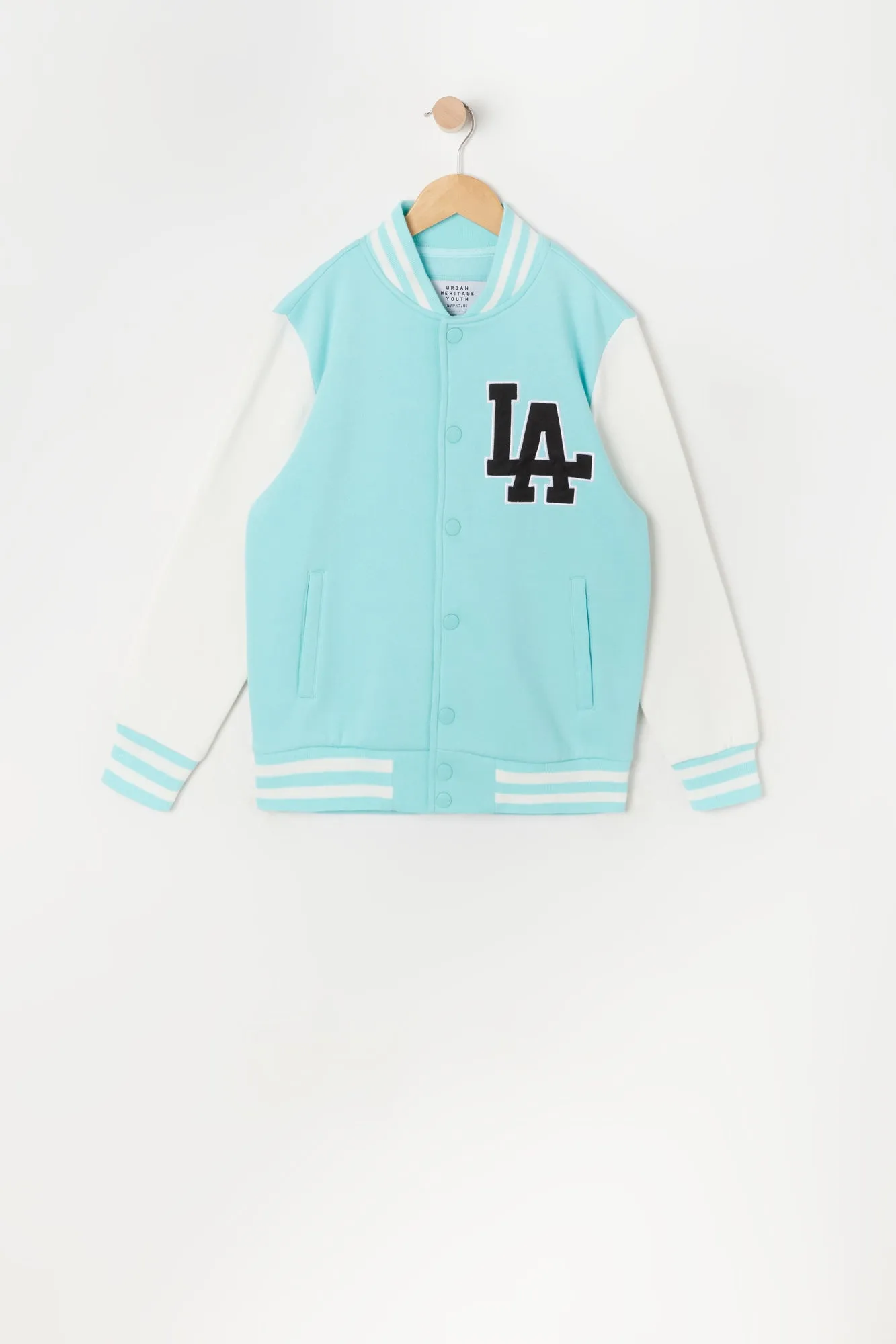 Boys LA Graphic Oversized Varsity Jacket