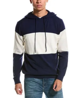 Brodie Cashmere Wool & Cashmere-Blend Block Stripe Hoodie