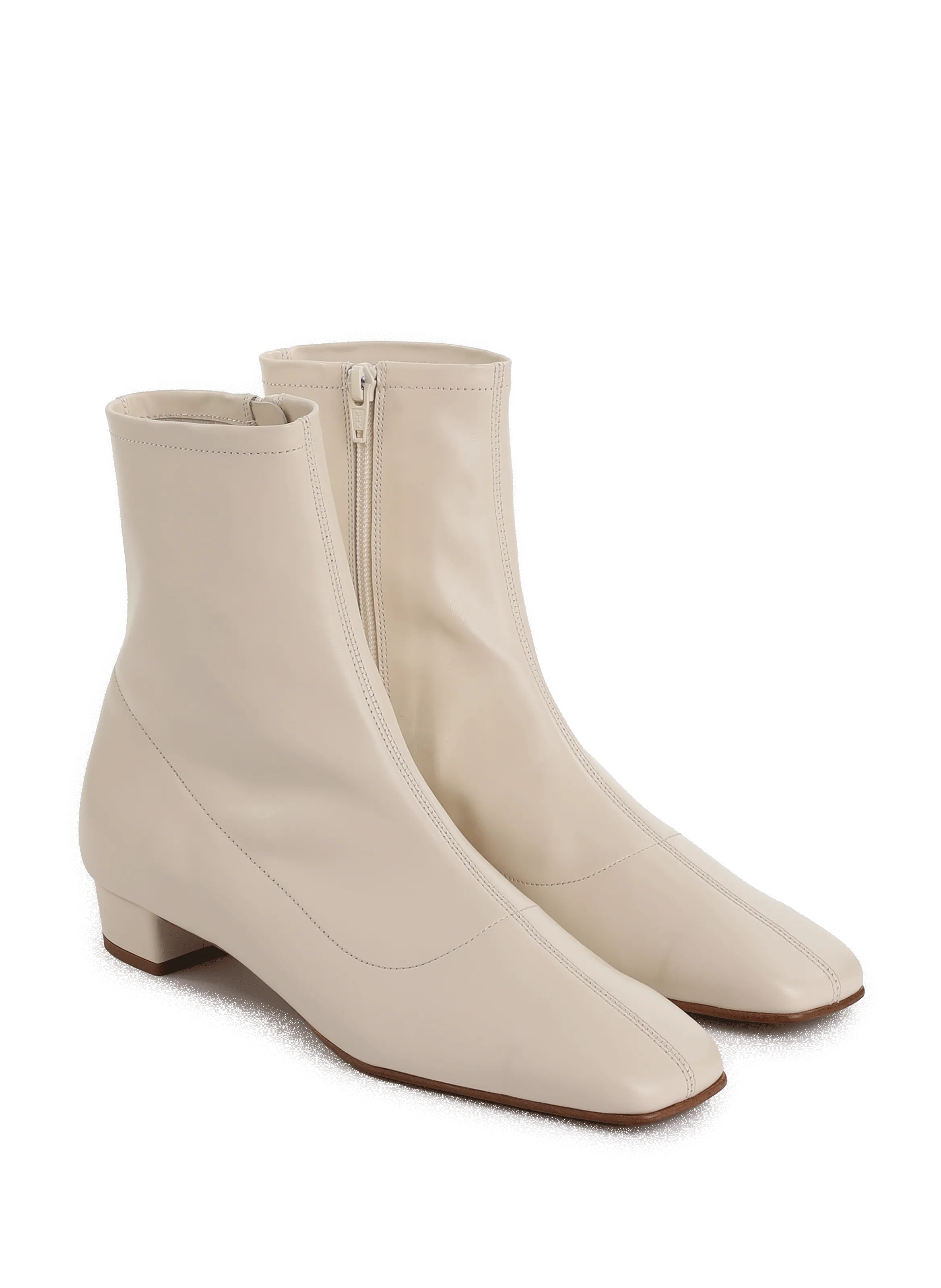 By far  Leather ankle boots - White