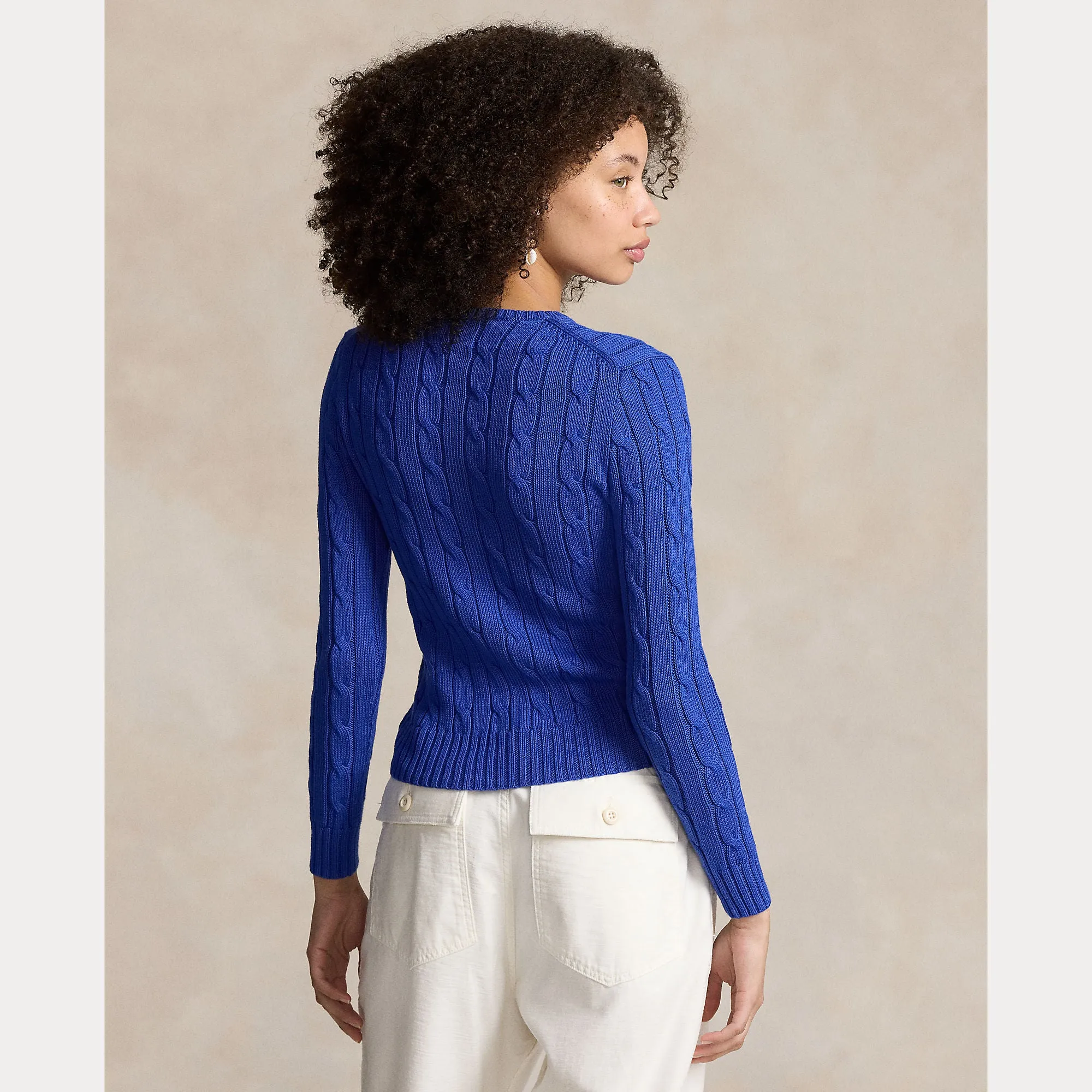 CABLE-KNIT COTTON CREWNECK SWEATER