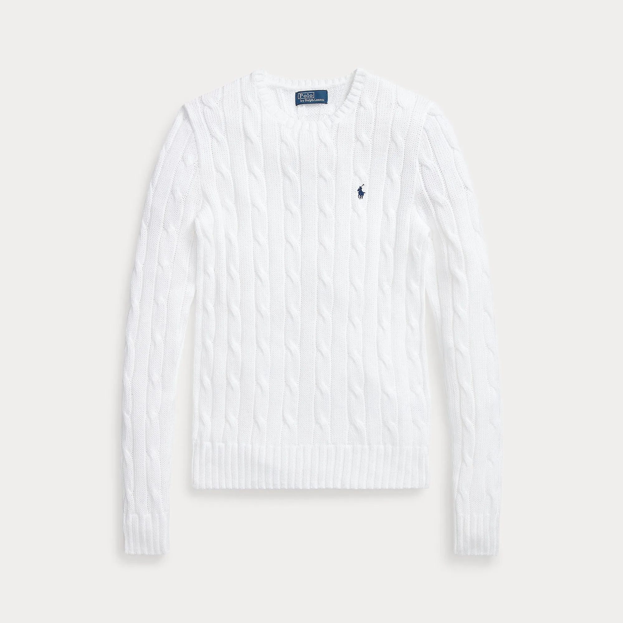 CABLE-KNIT COTTON CREWNECK SWEATER