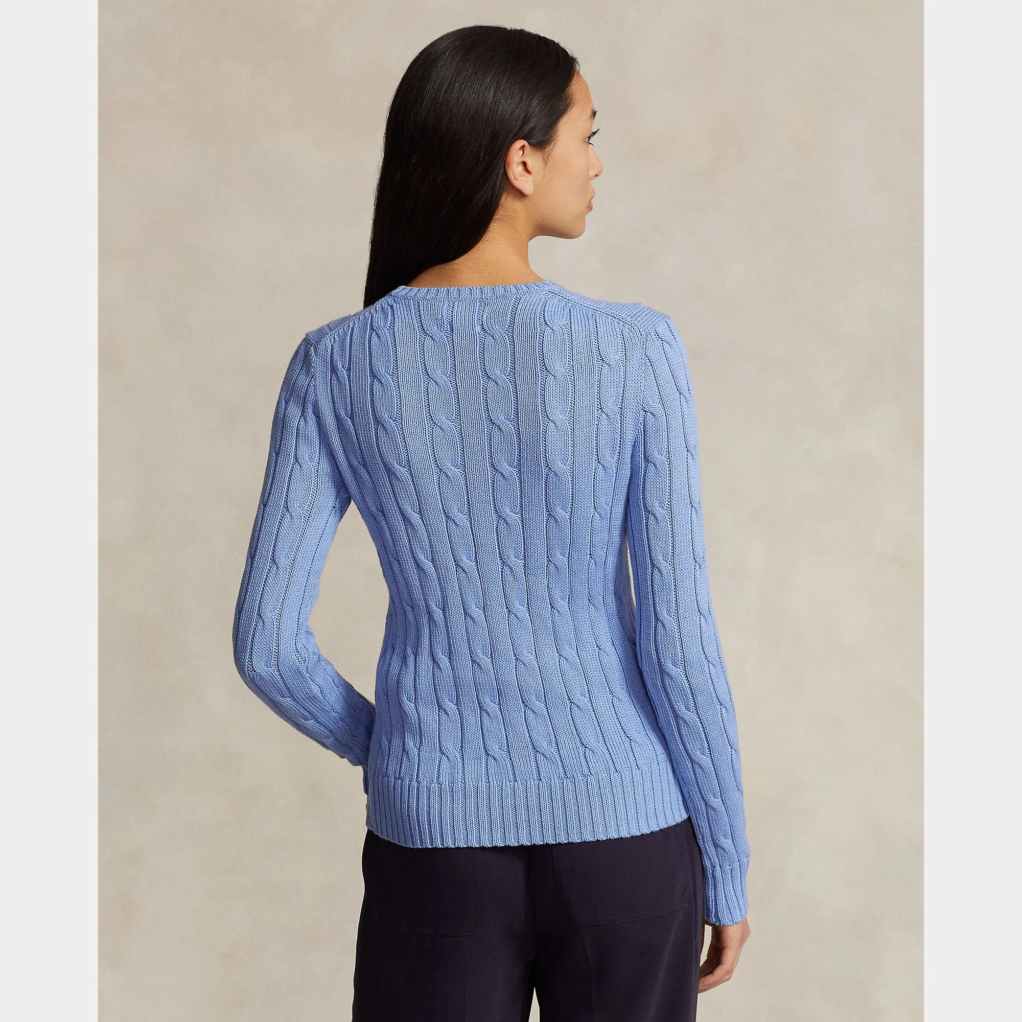 CABLE-KNIT COTTON CREWNECK SWEATER