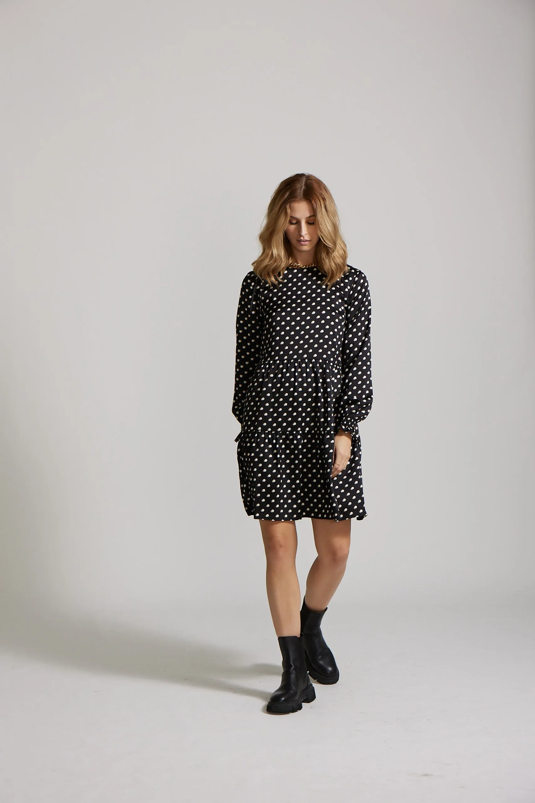 Carrie Dress - Black Spot print