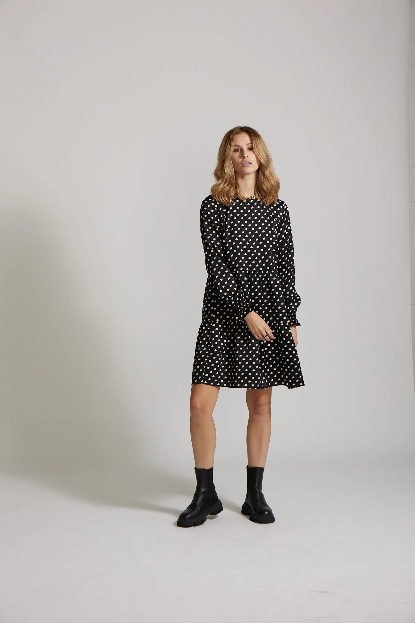 Carrie Dress - Black Spot print