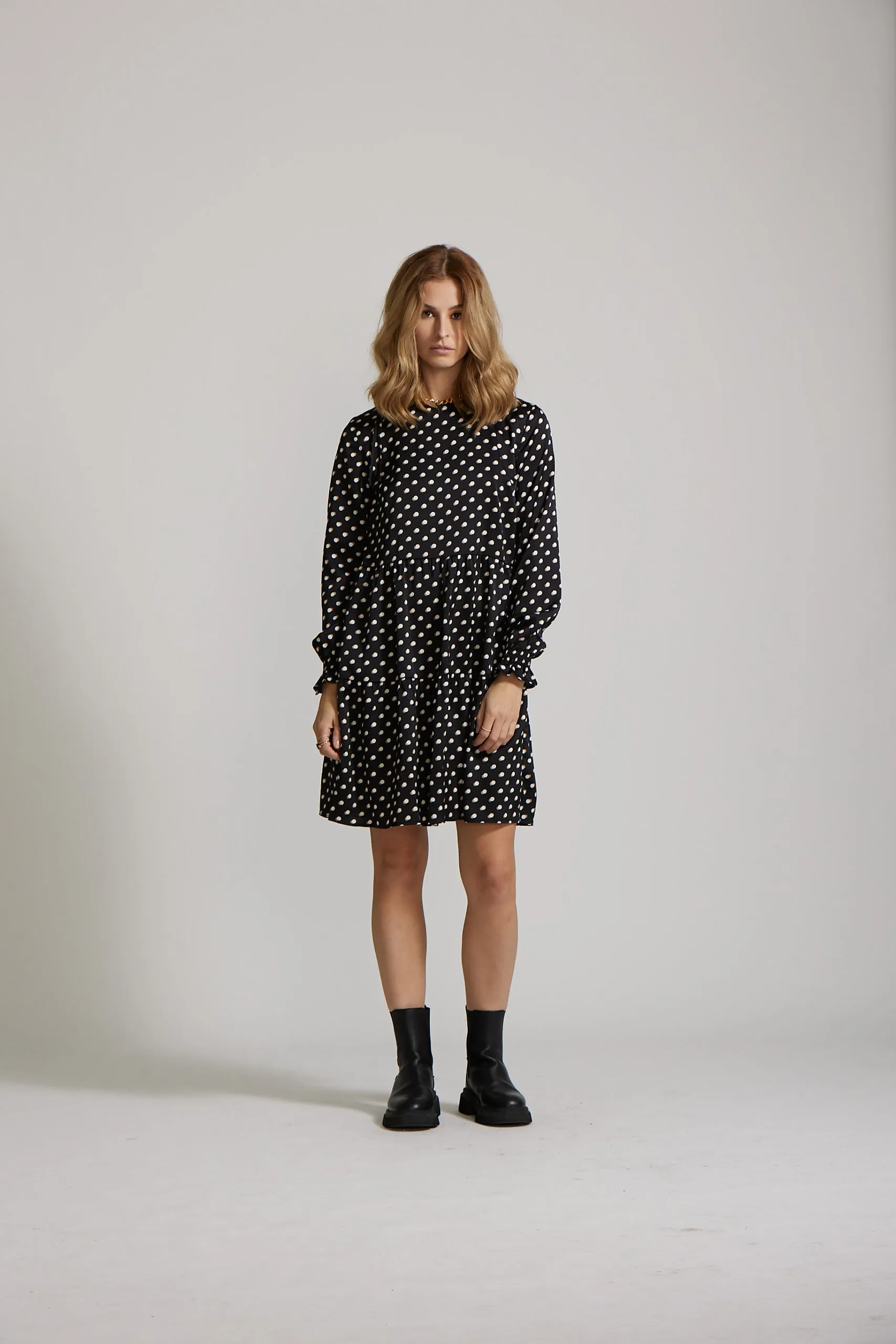 Carrie Dress - Black Spot print