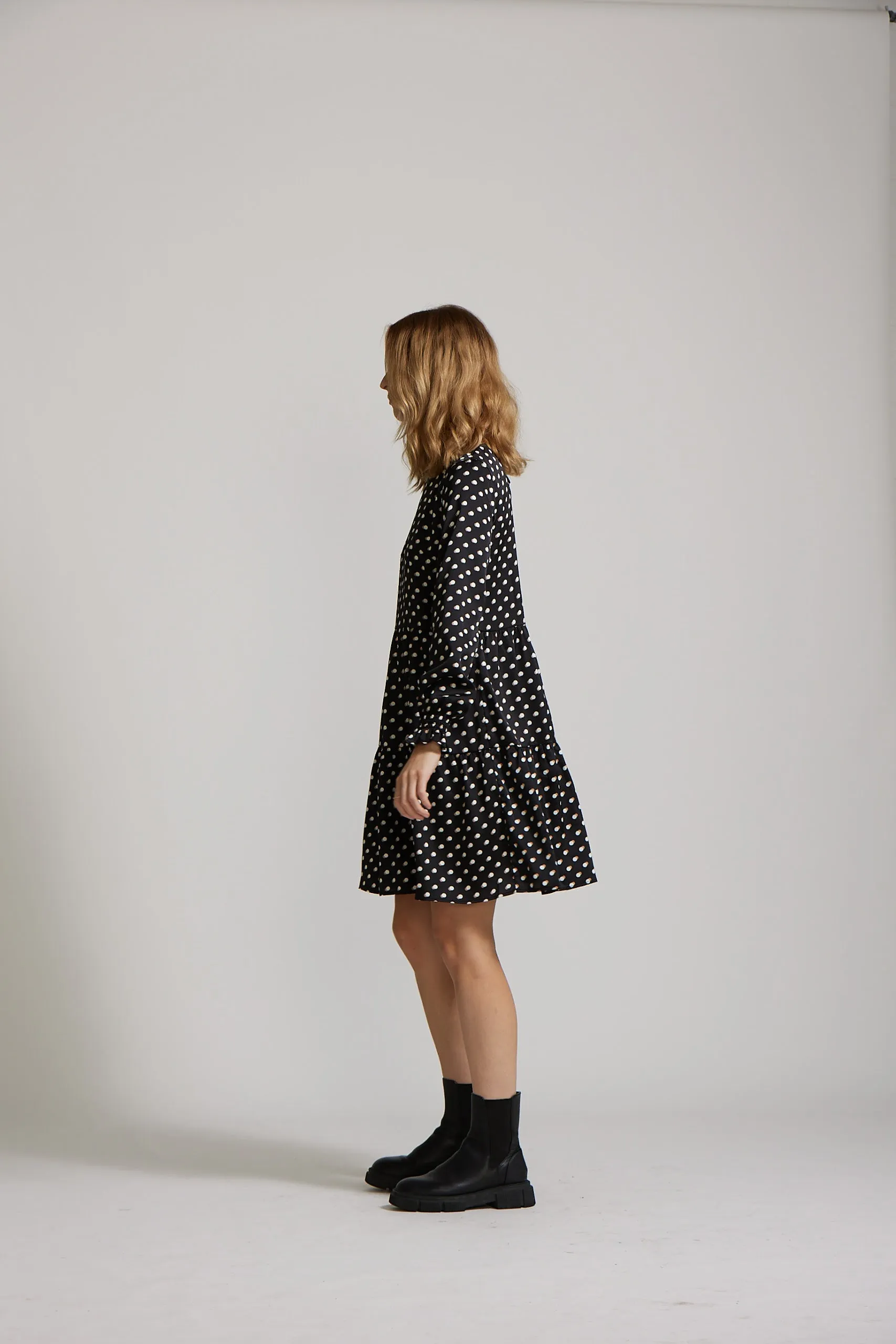 Carrie Dress - Black Spot print