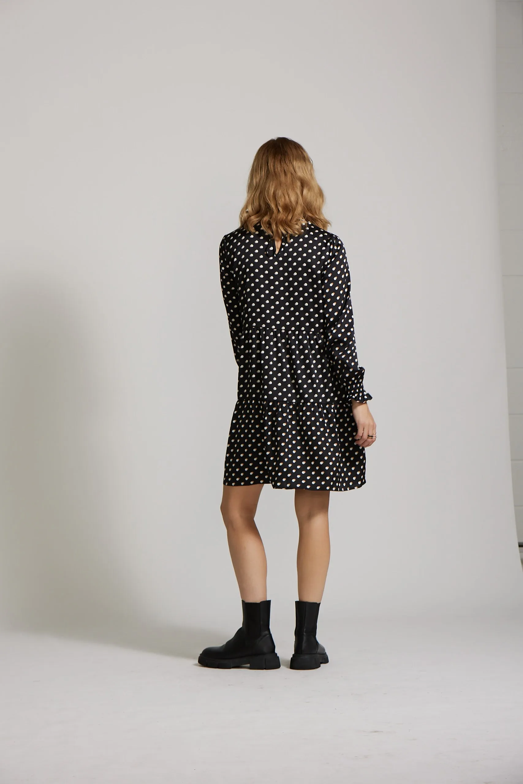 Carrie Dress - Black Spot print