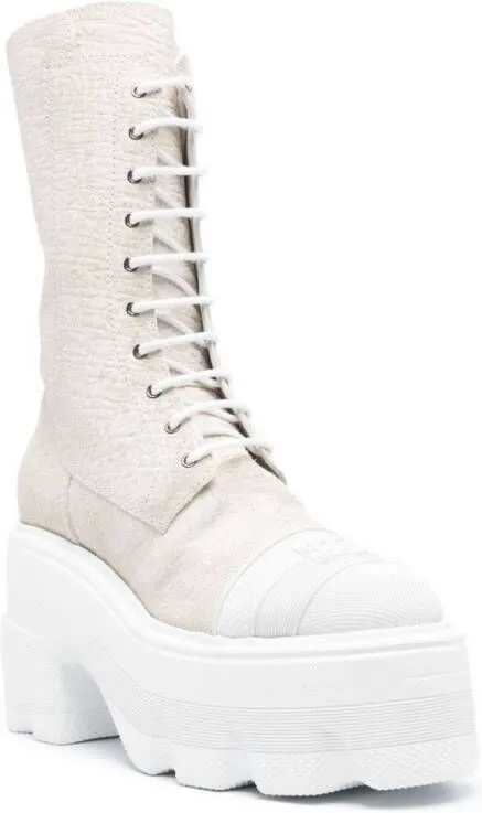 Casadei Maxxxi Anversa suede boots White