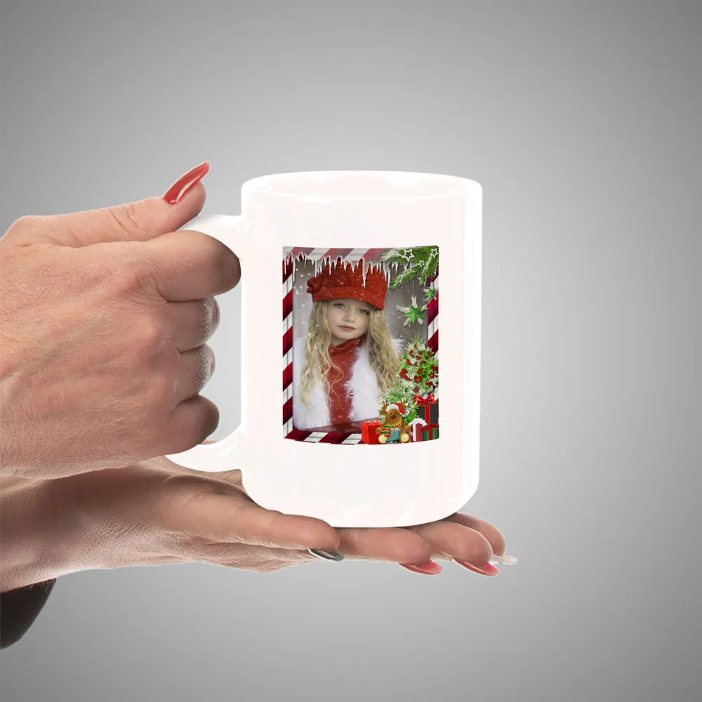 Christmas Photo Frame Personalized 15oz Ceramic Mug