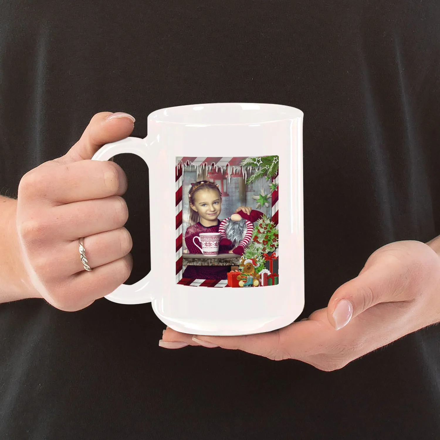 Christmas Photo Frame Personalized 15oz Ceramic Mug