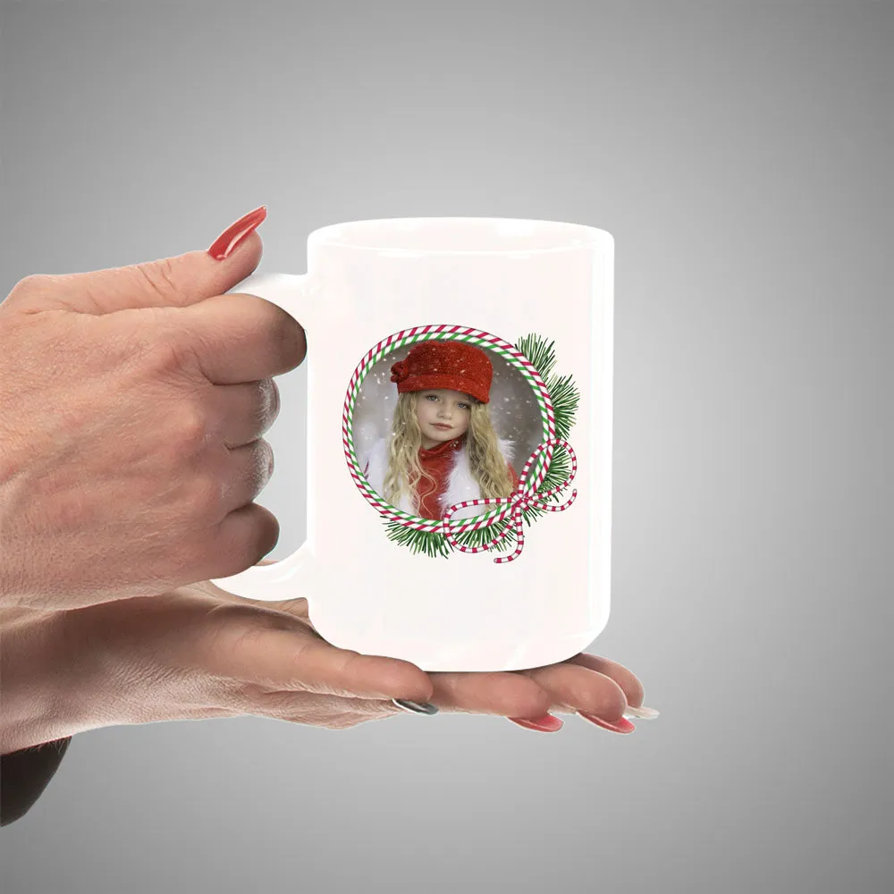 Christmas Round Frame Personalized 15oz Ceramic Mug