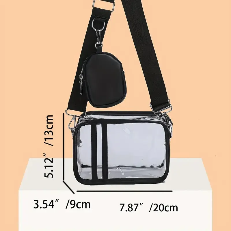 Clear Crossbody Bag With Coin Purse (Stadium Bag)