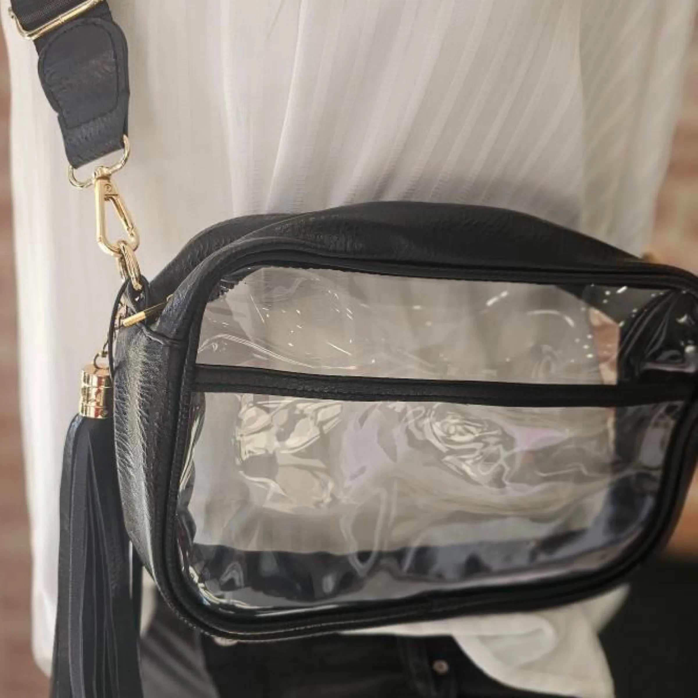 Clear Crossbody Shoulder Bag With Tassel