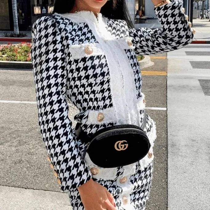 ‘COCO LUXE’ HOUNDSTOOTH SET