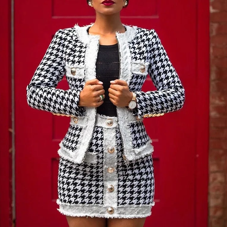 ‘COCO LUXE’ HOUNDSTOOTH SET