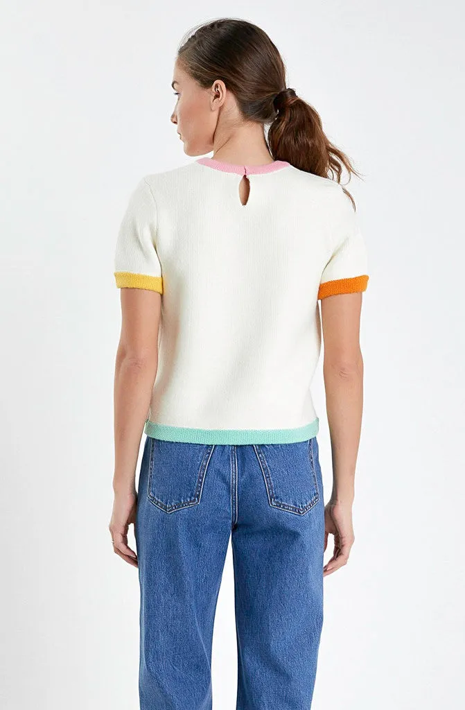 COLOR ME SPRING COLOR BLOCKED SWEATER