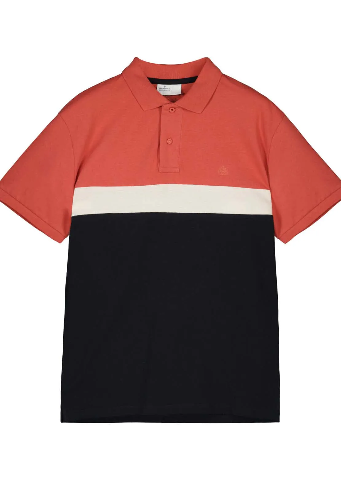 Colour block piqué polo shirt - Navy / Wine