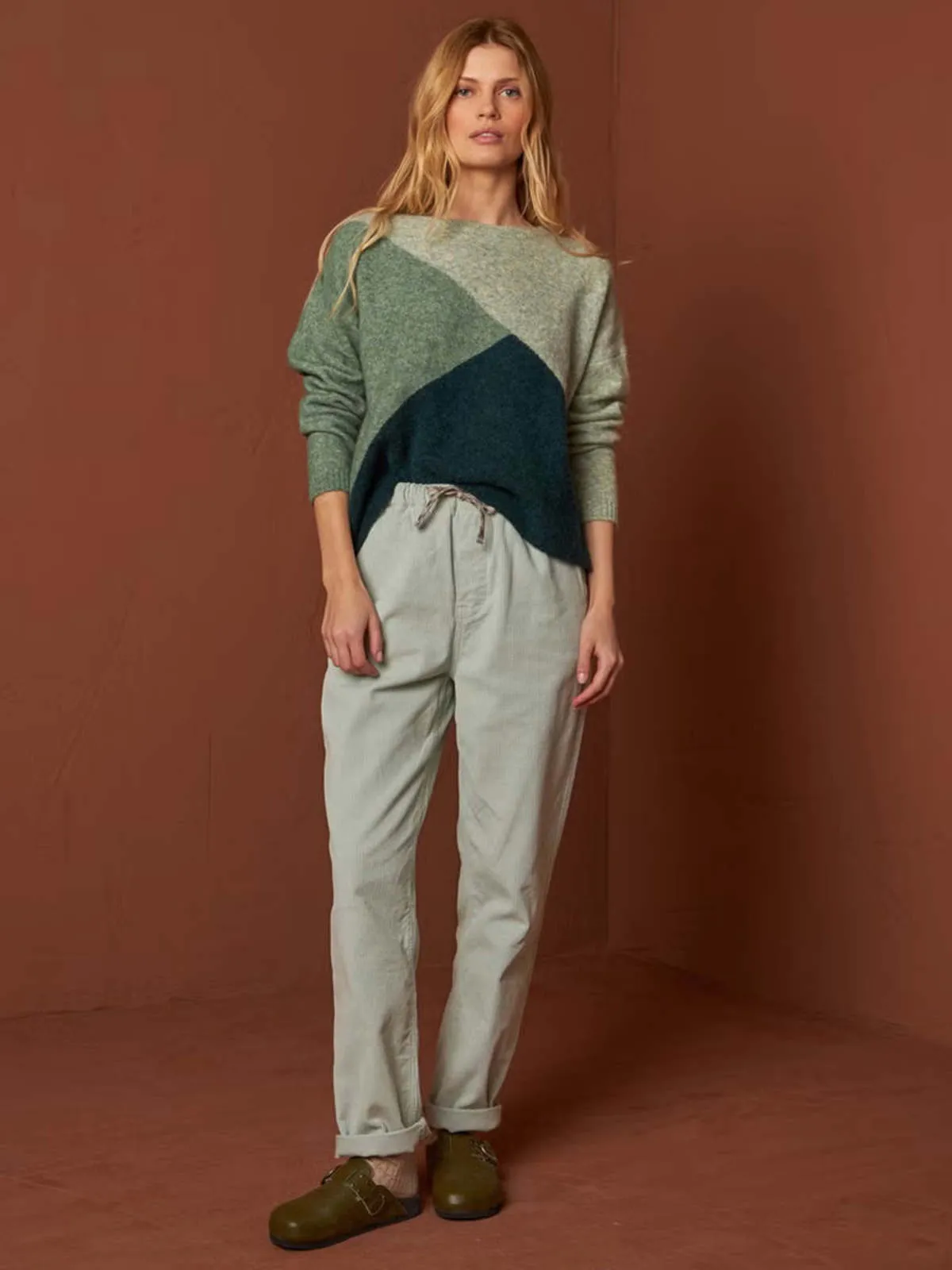 Colour Block Sweater - Verde